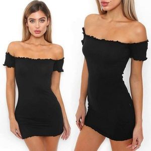 Off the shoulder mini dress